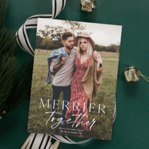 Merrier Together Script Photo Merry Card