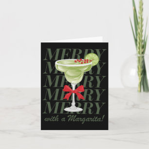 Merrier With A Margarita Christmas Drinking Margar Card