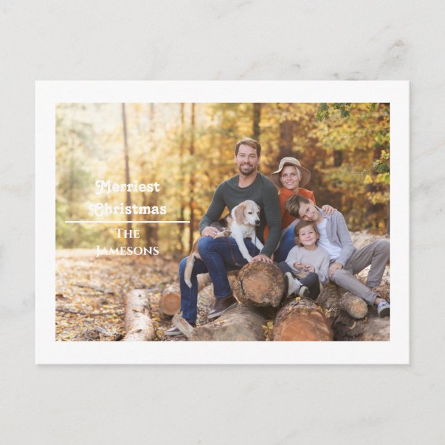 merriest christmas 1 photo christmas  postcard (Front)