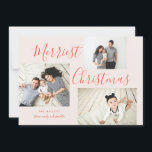 Merriest Christmas 3 Photo Collage Holiday Card<br><div class="desc">This multi-photo collage holiday card is festive,  stylish,  and completely customisable. Personalise with your own photos and text. Comes with a matching polka-dot pattern on the back.</div>