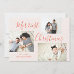 Merriest Christmas 3 Photo Collage Holiday Card<br><div class="desc">This multi-photo collage holiday card is festive,  stylish,  and completely customisable. Personalise with your own photos and text. Comes with a matching polka-dot pattern on the back.</div>