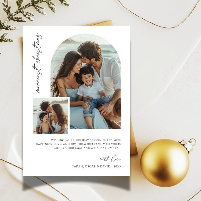 Merriest Christmas Arch Photo Family Beach Card (Creator Uploaded)
