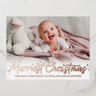 Merriest Christmas Birthday Announcement Photo