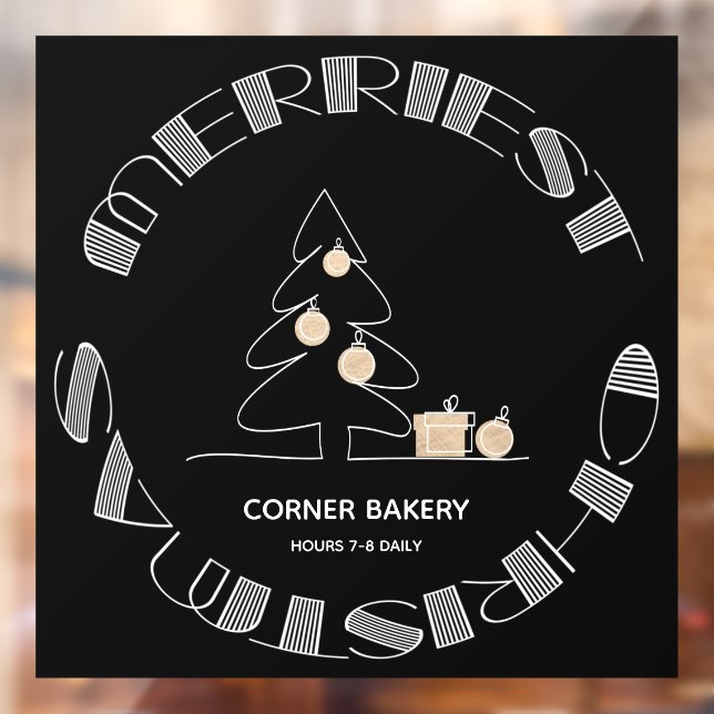 Merriest Christmas Black and White Window Cling (Sheet 2)