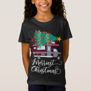 Merriest Christmas Camping Red Plaid Camper Xmas T T-Shirt