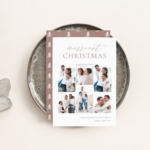 Merriest Christmas Elegant 6 Photo Collage Holiday Card
