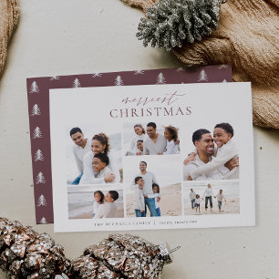Merriest Christmas Elegant 6 Photo Collage Holiday Card