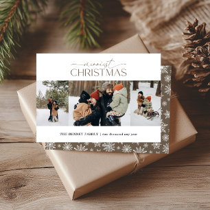 Merriest Christmas Elegant Strip 3 Photos Mud  Holiday Card