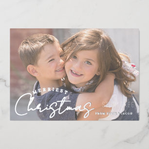 Merriest Christmas Family Joy Christmas Foil Holiday Card