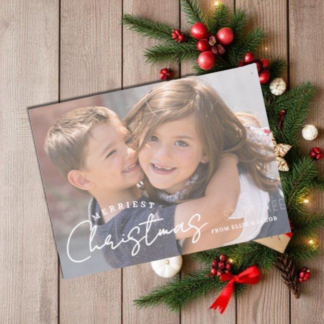 Merriest Christmas Family Joy Christmas Holiday Postcard (Creator Uploaded)
