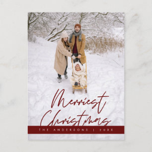 Merriest Christmas Family Photo, Cosy Greeting Postcard