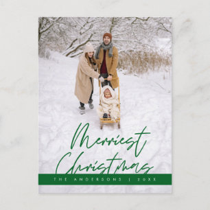 Merriest Christmas Family Photo, Cosy Greeting Postcard