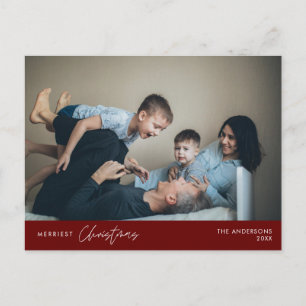 Merriest Christmas Family Photo, Cosy Happiness Postcard