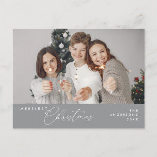 Merriest Christmas Family Photo, Season Greeting Postcard