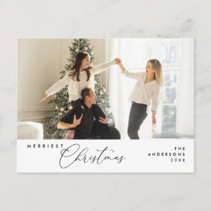 Merriest Christmas Family Photo, Season Greeting Postcard