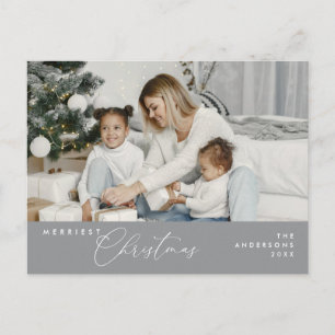 Merriest Christmas Family Photo, Season Greeting Postcard