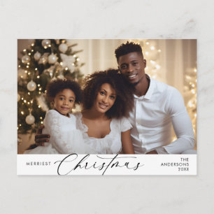 Merriest Christmas Family Photo, Winter Happiness Postcard