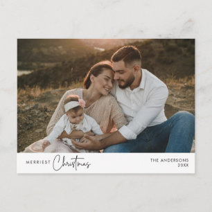 Merriest Christmas Family Photo, Winter Happiness Postcard