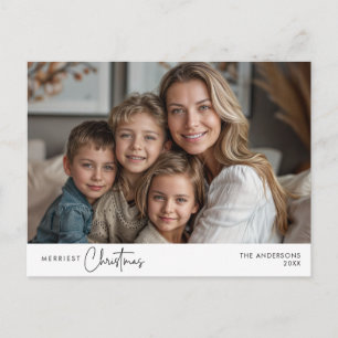 Merriest Christmas Family Photo, Winter Happiness Postcard