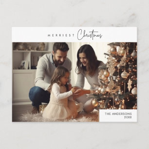 Merriest Christmas Family Photo, Winter Happiness Postcard