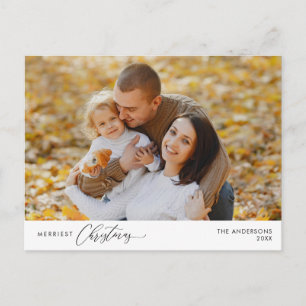 Merriest Christmas Family Photo, Winter Happiness Postcard
