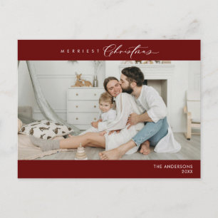 Merriest Christmas Family Photo, Winter Happiness Postcard