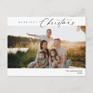 Merriest Christmas Family Photo, Winter Romance Postcard