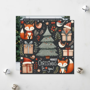 Merriest Christmas Forest fantasy Holiday Card