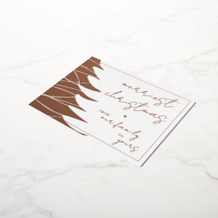 Merriest Christmas From Our Family To Yours Chic Foil Holiday Postcard