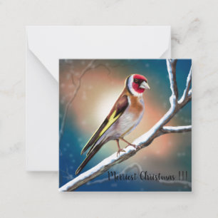 Merriest Christmas Goldfinch Card Square Paper Coa