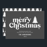 Merriest Christmas graphic typography non photo Fo Holiday Card<br><div class="desc">Merriest Christmas graphic typography non photo holiday card. With modern hand drawn text and trees.</div>