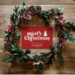 Merriest Christmas graphic typography non photo Fo Holiday Card<br><div class="desc">Merriest Christmas graphic typography non photo holiday card. With modern hand drawn text and trees.</div>