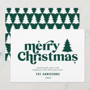 Merriest Christmas graphic typography non photo  H Holiday Card