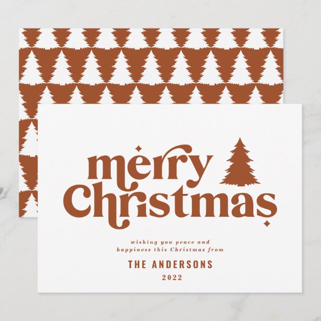 Merriest Christmas graphic typography non photo Ho Holiday Card (Front/Back)
