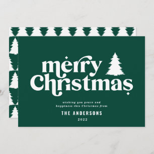Merriest Christmas graphic typography non photo Holiday Card
