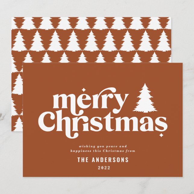 Merriest Christmas graphic typography non photo Holiday Card (Front/Back)