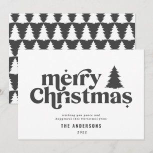 Merriest Christmas graphic typography non photo  Holiday Card
