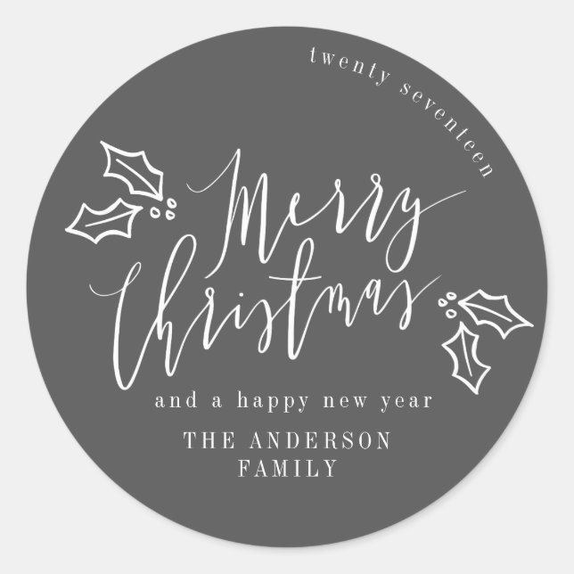 Merriest christmas holiday classic round sticker (Front)
