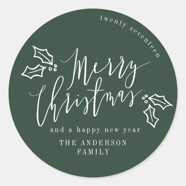 Merriest christmas holiday classic round sticker (Front)