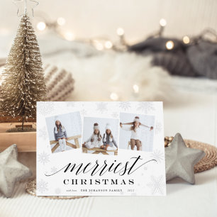 Merriest Christmas Holiday Photo Collage Card