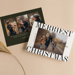 Merriest Christmas - Minimalist Modern Family Holiday Card