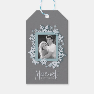 Merriest Christmas Modern Holiday Style Photo Gift Tags