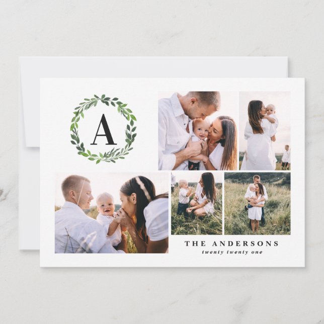 merriest christmas modern script photo holiday card (Front)