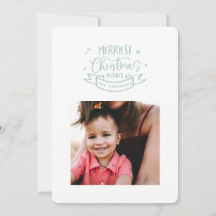 merriest christmas modern script photo holiday card