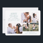 merriest christmas modern script photo holiday card<br><div class="desc">spread the festive joy with this fun design. featuring bold modern script text and editable photo collage to make it extra special. available with a range of coloured backers including,  black,  red,  green,  blue and more to suit you theme.</div>