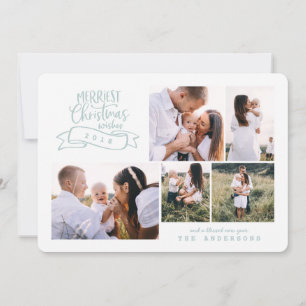 merriest christmas modern script photo holiday card