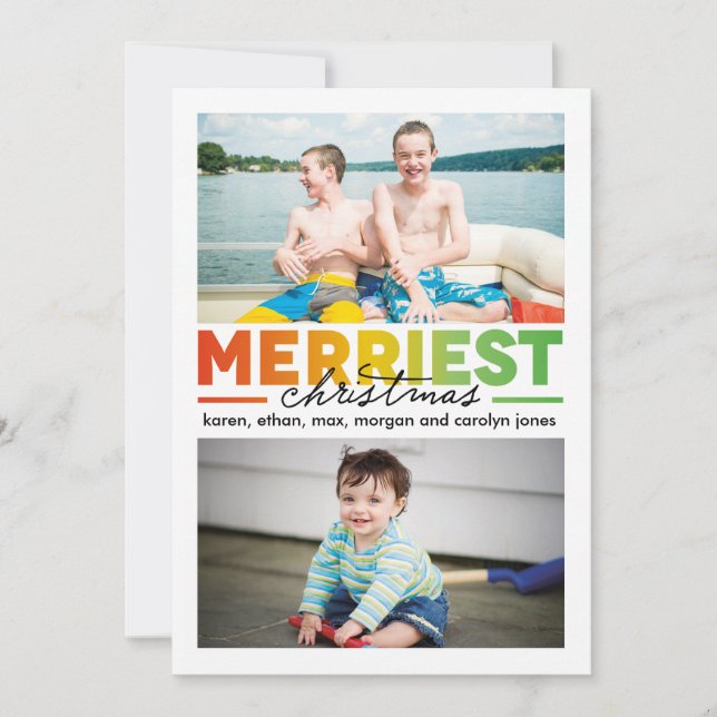 Merriest Christmas Multi x 2 Holiday Card (Front)