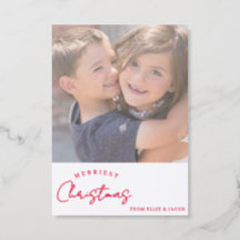 Merriest Christmas Photo Letterpress Card