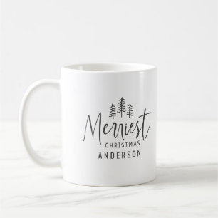 Merriest Christmas photo modern script photo Coffee Mug