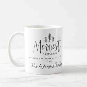 Merriest Christmas photo modern script photo Coffee Mug